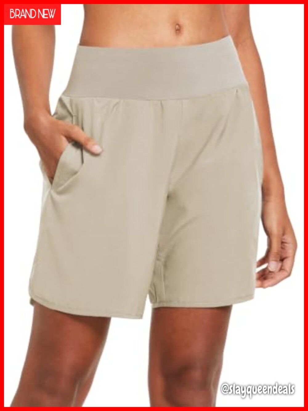 Women's 7" Athletic Running Shorts Built-in Brief Liner Zip Pocket